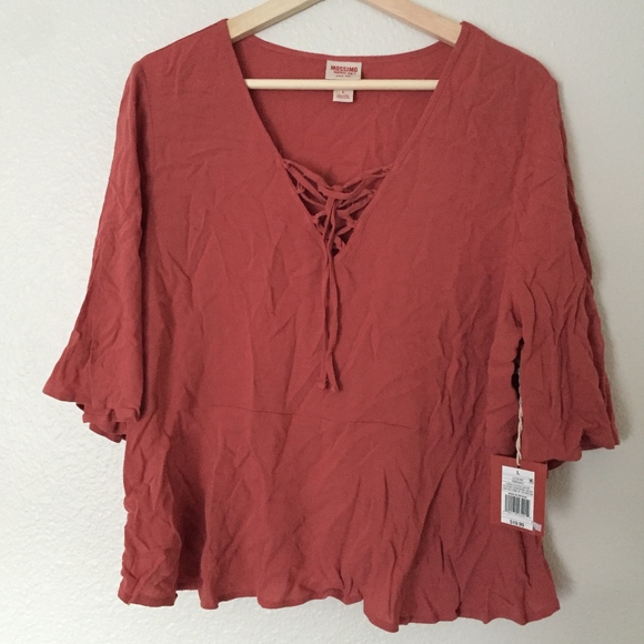 Mossimo Supply Co. Tops - Women's Woven Lace-Up Blouse